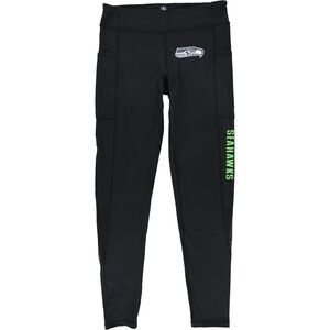 MSX Womens Seattle Seahawks Stretch Compression Athletic Pants, Black, NWT